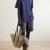 + Paula's Ibiza Braid Basket Leather-Trimmed Raffia Tote Bag - FR