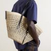 + Paula's Ibiza Braid Basket Leather-Trimmed Raffia Tote Bag - OU