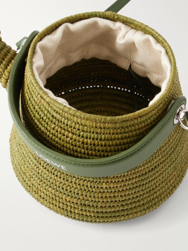 + Paula's Ibiza Watering Can Leather-Trimmed Raffia Messenger Bag - E1 + Paula's Ibiza Watering Can Leather-Trimmed Raffia Messenger Bag - E1