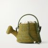 + Paula's Ibiza Watering Can Leather-Trimmed Raffia Messenger Bag + Paula's Ibiza Watering Can Leather-Trimmed Raffia Messenger Bag