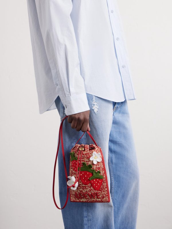 + Paula's Ibiza Leather-Trimmed Pouch - OU + Paula's Ibiza Leather-Trimmed Pouch - OU