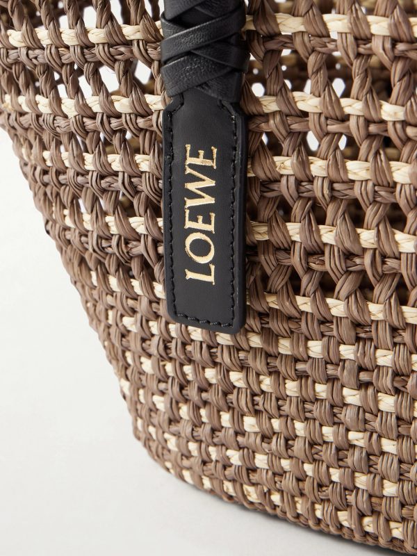 + Paula's Ibiza Logo-Embellished Leather-Trimmed Palm de Iraca Leaves Tote Bag - CU