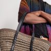 + Paula's Ibiza Logo-Embellished Leather-Trimmed Palm de Iraca Leaves Tote Bag - OU2