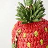 + Paula's Ibiza Strawberry Leather-Trimmed Raffia Pouch - CU + Paula's Ibiza Strawberry Leather-Trimmed Raffia Pouch - CU