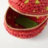 + Paula's Ibiza Strawberry Leather-Trimmed Raffia Pouch - E1 + Paula's Ibiza Strawberry Leather-Trimmed Raffia Pouch - E1