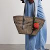 + Paula's Ibiza Strawberry Leather-Trimmed Raffia Pouch - OU + Paula's Ibiza Strawberry Leather-Trimmed Raffia Pouch - OU