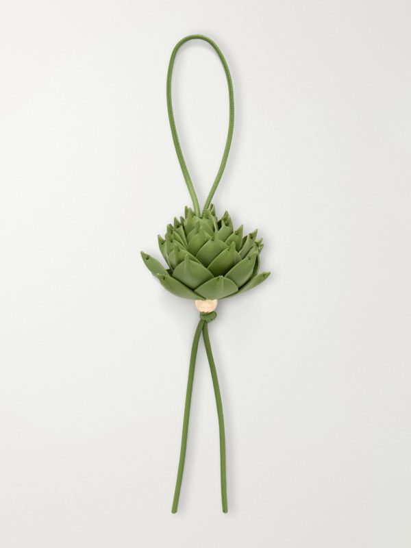 + Paula's Ibiza Artichoke Leather and Gold-Tone Bag Charm - BK + Paula's Ibiza Artichoke Leather and Gold-Tone Bag Charm - BK