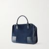 Amazona 180 Leather-Trimmed Suede Tote Bag - BK Amazona 180 Leather-Trimmed Suede Tote Bag - BK