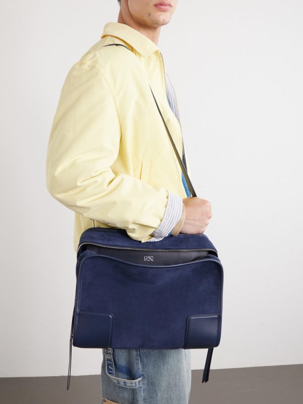 Amazona 180 Leather-Trimmed Suede Tote Bag - FR Amazona 180 Leather-Trimmed Suede Tote Bag - FR