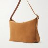 Loop Logo-Debossed Suede Messenger Bag - BK