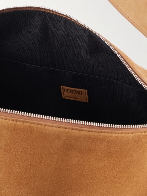 Loop Logo-Debossed Suede Messenger Bag - E1