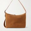 Loop Logo-Debossed Suede Messenger Bag