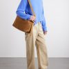 Loop Logo-Debossed Suede Messenger Bag - OU