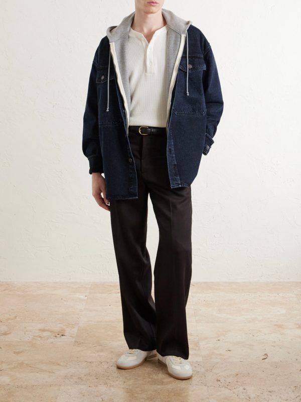 Waffle-Knit Cotton and Cashmere-Blend Henley T-Shirt - OU Waffle-Knit Cotton and Cashmere-Blend Henley T-Shirt - OU