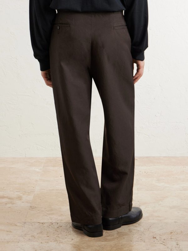 Straight-Leg Cotton and Silk-Blend Trousers - BK Straight-Leg Cotton and Silk-Blend Trousers - BK