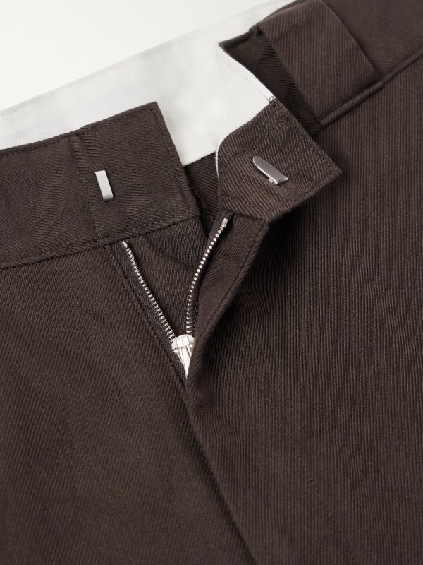 Straight-Leg Cotton and Silk-Blend Trousers - E1 Straight-Leg Cotton and Silk-Blend Trousers - E1