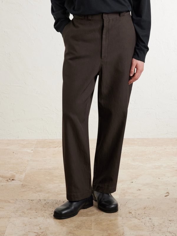 Straight-Leg Cotton and Silk-Blend Trousers - FR Straight-Leg Cotton and Silk-Blend Trousers - FR