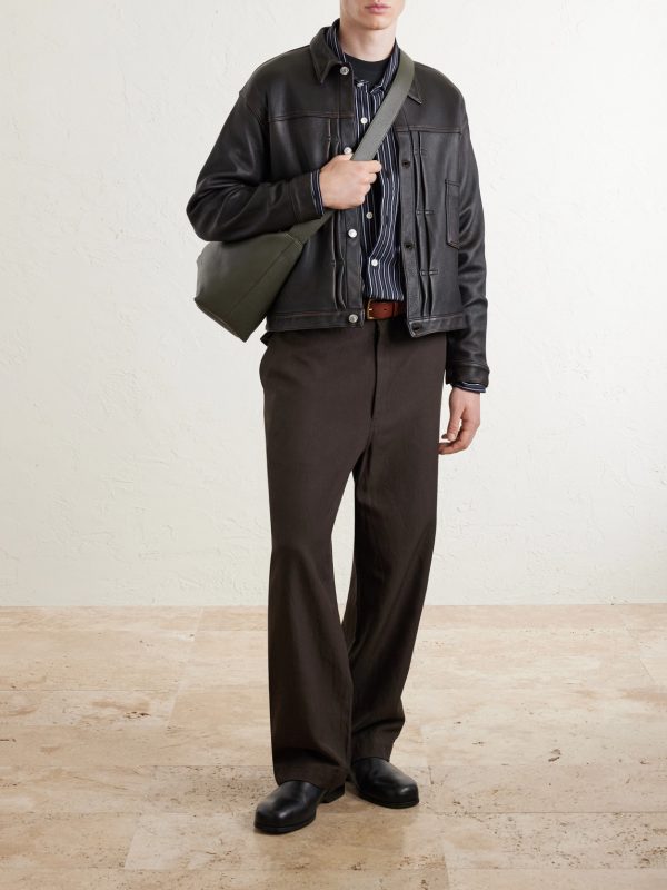 Straight-Leg Cotton and Silk-Blend Trousers - OU Straight-Leg Cotton and Silk-Blend Trousers - OU