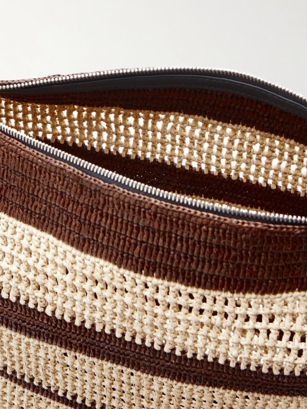 + Paula's Ibiza Loop Bucket Medium Leather-Trimmed Raffia Tote Bag - E1 + Paula's Ibiza Loop Bucket Medium Leather-Trimmed Raffia Tote Bag - E1