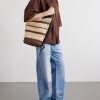 + Paula's Ibiza Loop Bucket Medium Leather-Trimmed Raffia Tote Bag - OU + Paula's Ibiza Loop Bucket Medium Leather-Trimmed Raffia Tote Bag - OU