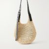 + Paula's Ibiza Leather-Trimmed Woven Raffia Tote Bag + Paula's Ibiza Leather-Trimmed Woven Raffia Tote Bag