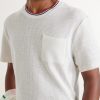 Pointelle-Knit Cotton and Linen-Blend T-Shirt - CU Pointelle-Knit Cotton and Linen-Blend T-Shirt - CU