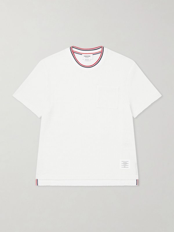 Pointelle-Knit Cotton and Linen-Blend T-Shirt Pointelle-Knit Cotton and Linen-Blend T-Shirt