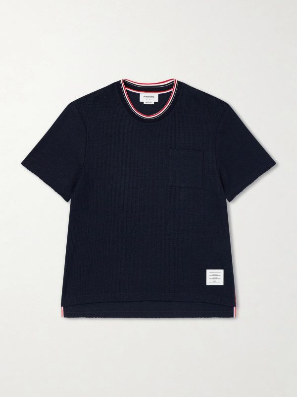 Pointelle-Knit Cotton and Linen-Blend T-Shirt Pointelle-Knit Cotton and Linen-Blend T-Shirt