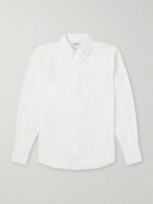 Logo-Appliquéd 4-Bar Linen Shirt