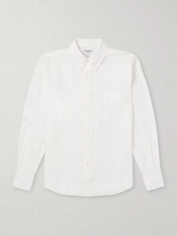 Logo-Appliquéd 4-Bar Linen Shirt Logo-Appliquéd 4-Bar Linen Shirt