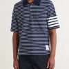 Striped Logo-Appliqué Cotton-Blend Terry Polo Shirt - FR