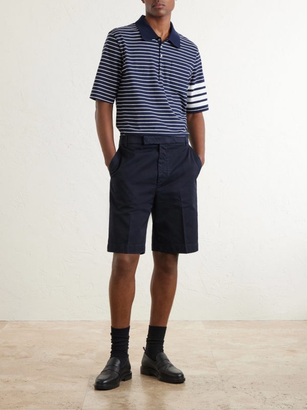 Striped Logo-Appliqué Cotton-Blend Terry Polo Shirt - OU