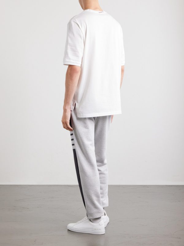 Logo-Appliquéd Striped Cotton-Jersey T-Shirt - BK