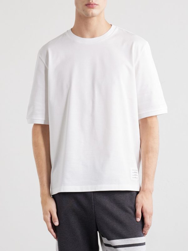 Logo-Appliquéd Striped Cotton-Jersey T-Shirt - FR