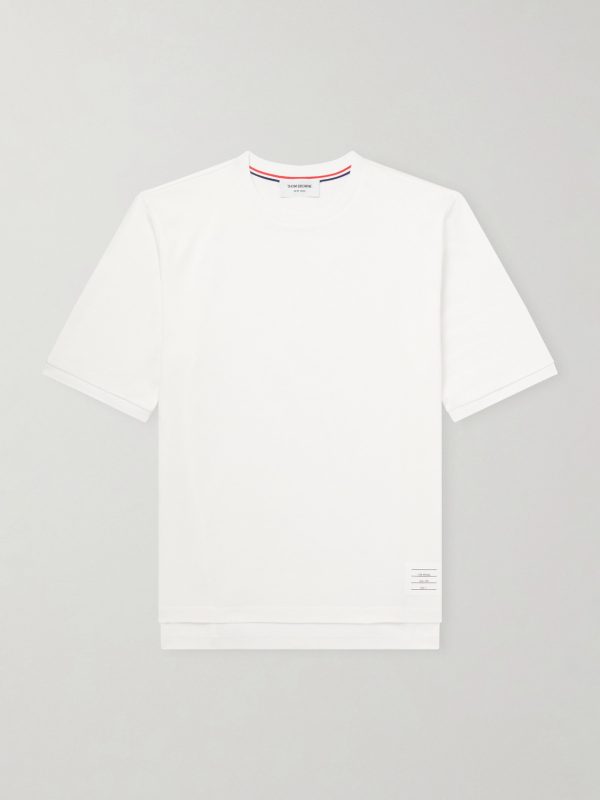 Logo-Appliquéd Striped Cotton-Jersey T-Shirt