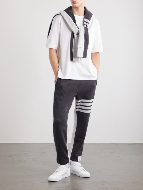 Logo-Appliquéd Striped Cotton-Jersey T-Shirt - OU
