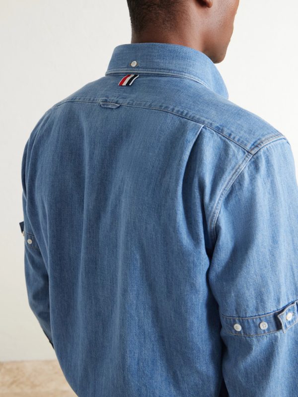 Denim-Effect Cotton Shirt - E1 Denim-Effect Cotton Shirt - E1