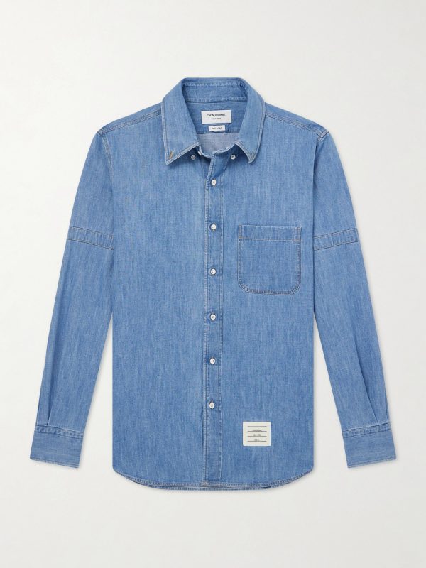 Denim-Effect Cotton Shirt Denim-Effect Cotton Shirt