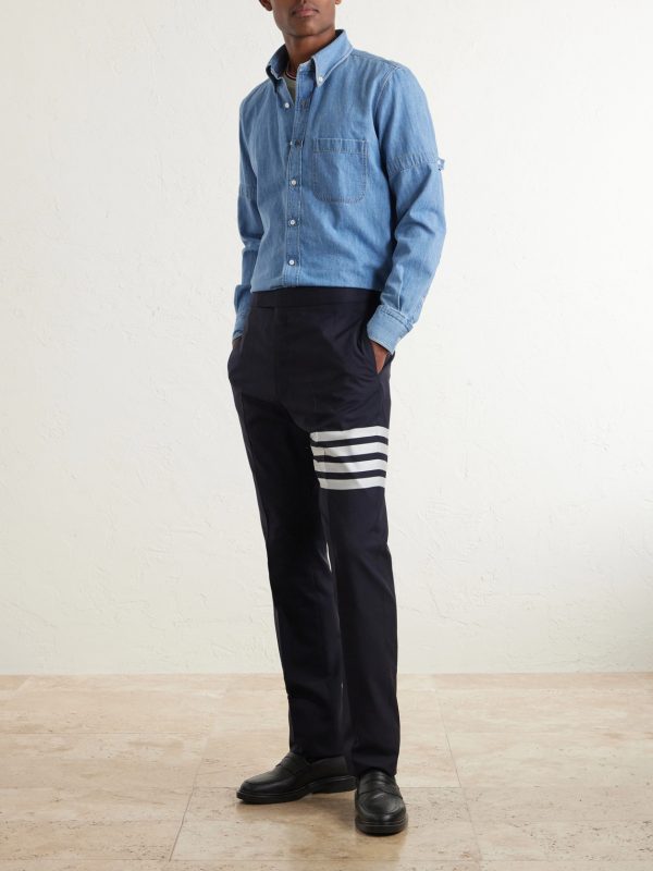 Denim-Effect Cotton Shirt - OU Denim-Effect Cotton Shirt - OU