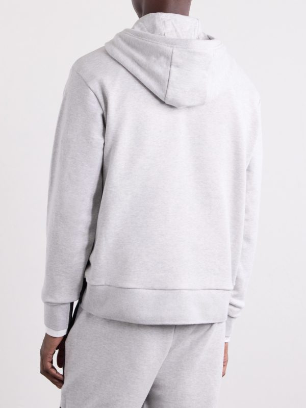 Logo-Appliquéd Striped Cotton-Jersey Hoodie - BK Logo-Appliquéd Striped Cotton-Jersey Hoodie - BK