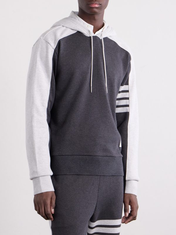 Logo-Appliquéd Striped Cotton-Jersey Hoodie - FR Logo-Appliquéd Striped Cotton-Jersey Hoodie - FR