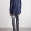 Double-Breasted Striped Cotton and Linen-Blend Blazer - BK Double-Breasted Striped Cotton and Linen-Blend Blazer - BK