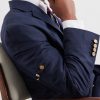 Double-Breasted Striped Cotton and Linen-Blend Blazer - CU Double-Breasted Striped Cotton and Linen-Blend Blazer - CU