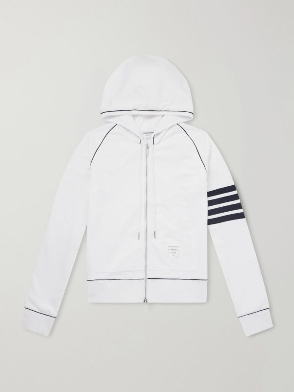 Striped Cotton-Jersey Zip-Up Hoodie Striped Cotton-Jersey Zip-Up Hoodie