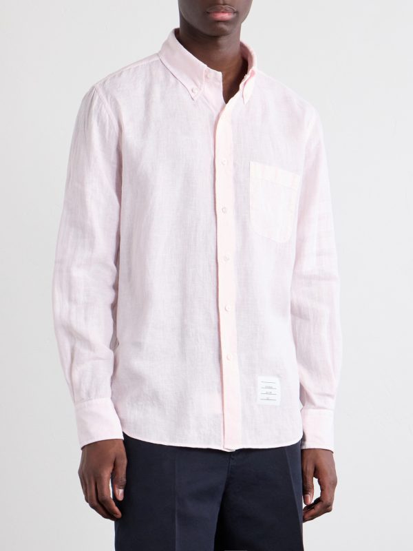 Button-Down Collar Garment-Dyed Linen Shirt - FR Button-Down Collar Garment-Dyed Linen Shirt - FR