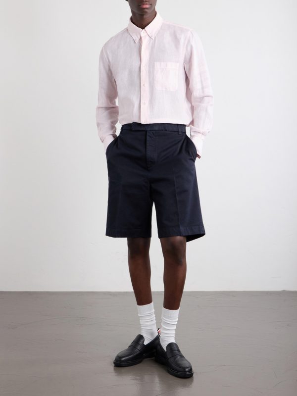 Button-Down Collar Garment-Dyed Linen Shirt - OU Button-Down Collar Garment-Dyed Linen Shirt - OU