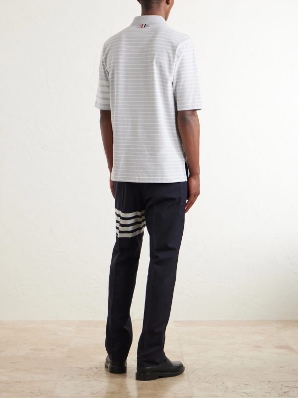 Striped Cotton-Jersey Polo Shirt - BK Striped Cotton-Jersey Polo Shirt - BK
