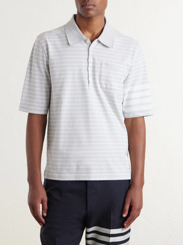 Striped Cotton-Jersey Polo Shirt - FR Striped Cotton-Jersey Polo Shirt - FR