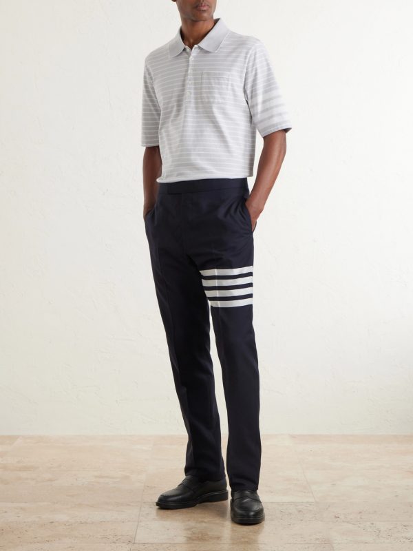 Striped Cotton-Jersey Polo Shirt - OU Striped Cotton-Jersey Polo Shirt - OU