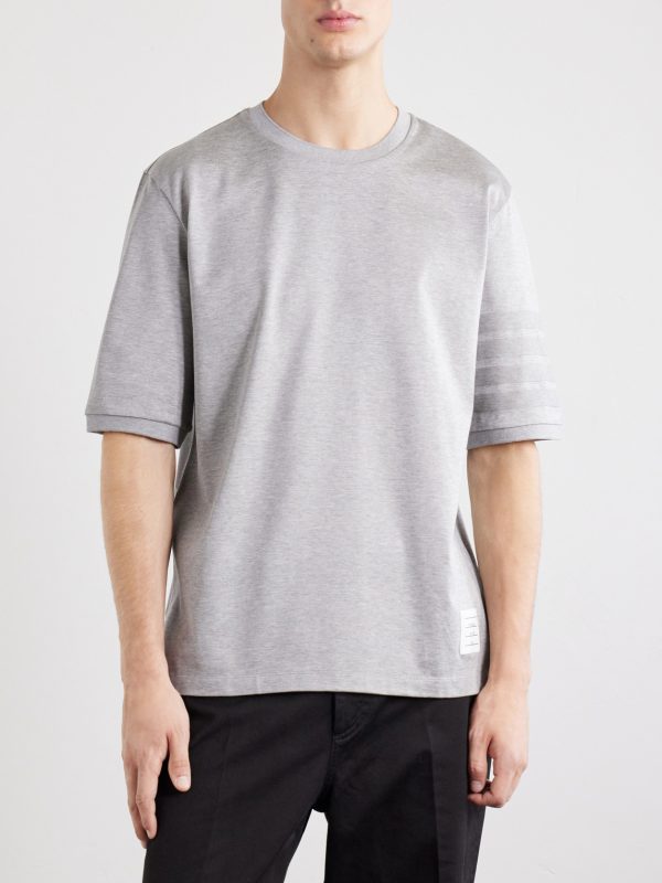 Logo-Appliquéd Striped Cotton-Jersey T-Shirt - FR Logo-Appliquéd Striped Cotton-Jersey T-Shirt - FR
